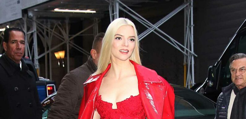 Anya Taylor-Joy's red babydoll dress and patent leather trench coat, plus more of her incredible 'The Menu' press tour fashion