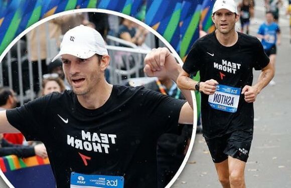 Ashton Kutcher raises $1 million for charity in NYC marathon run