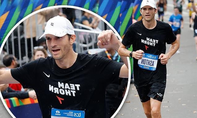 Ashton Kutcher raises $1 million for charity in NYC marathon run