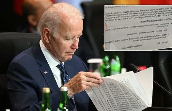 Biden is caught with cheat sheet at G20