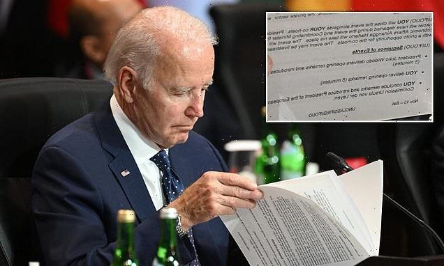 Biden is caught with cheat sheet at G20