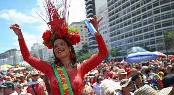 Bikini-clad and near-nude Brazilians bare all in presidential victory parade