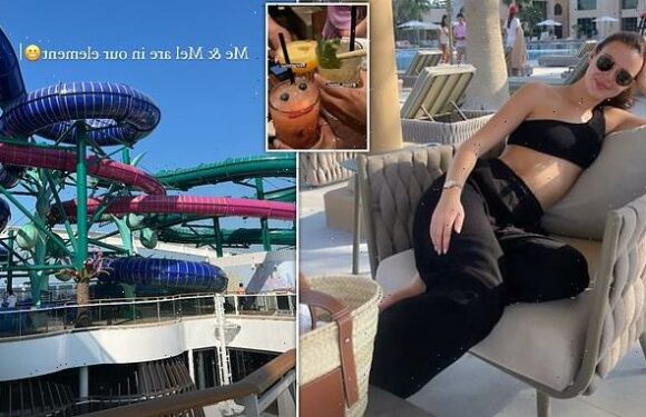 British WAGs kick back with cocktails in Qatar