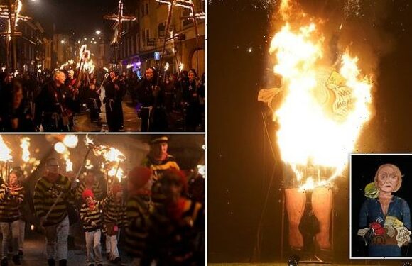 Britons burn effigy of Liz Truss on Bonfire Night