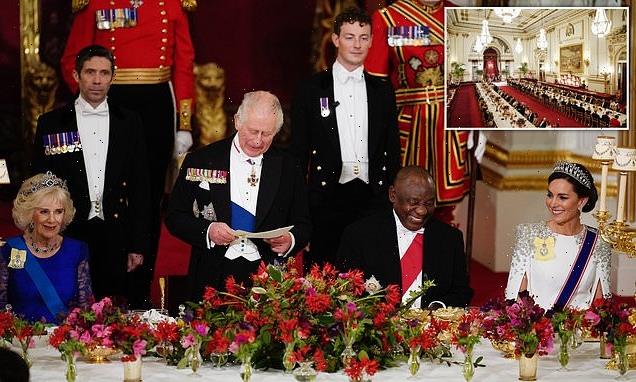 Charles cracks gags and pays tribute to mother at first State Banquet