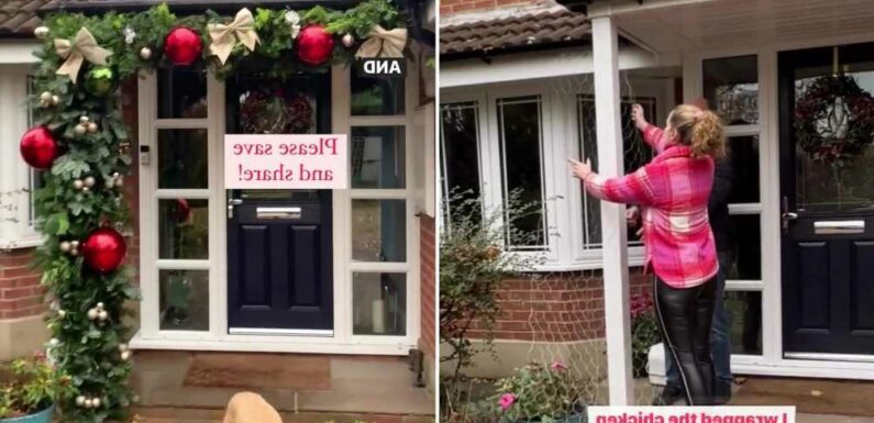 DIY enthusiast shares easy way to make your own Christmas door display using old baubles – and it looks so expensive | The Sun