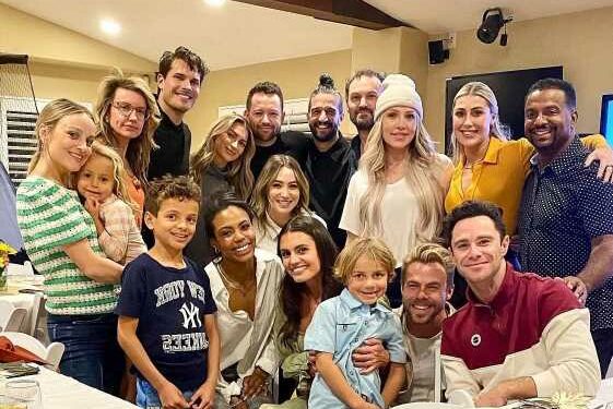 Emma Slater and Ex Sasha Farber Reunite for Thanksgiving With 'DWTS' Pros