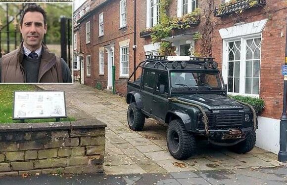 Homeowner at war with locals after parking Land Rover on church path