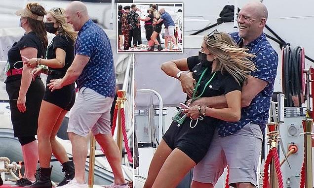 I'm A Celebrity's Mike Tindall playfully tackles blonde crew member