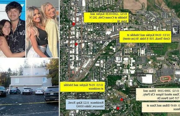 Idaho cops release map of brutally murdered students' last movements