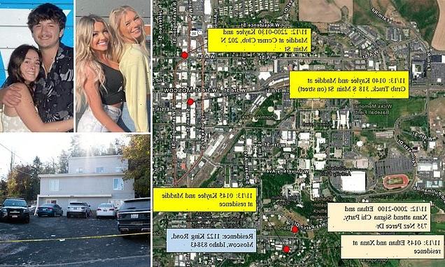 Idaho cops release map of brutally murdered students' last movements