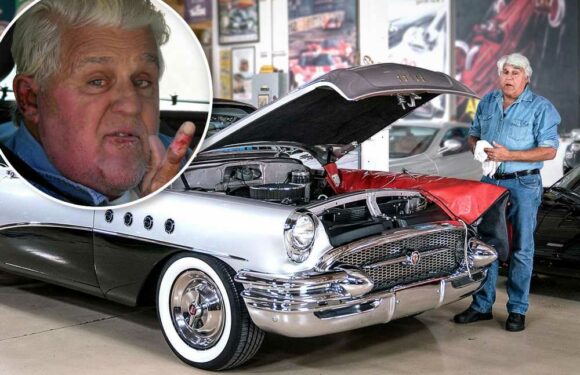 Jay Leno spotted driving back into same garage where car fire burned him