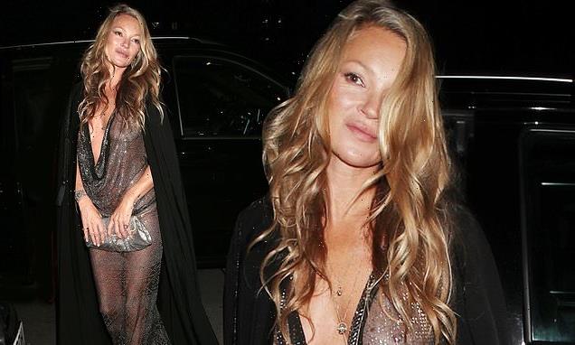 Kate Moss looks incredible in sheer dress with plunging neckline