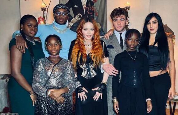 Madonna Rocks Sexy Low-Cut Dress as She Celebrates Thanksgiving With Six Children