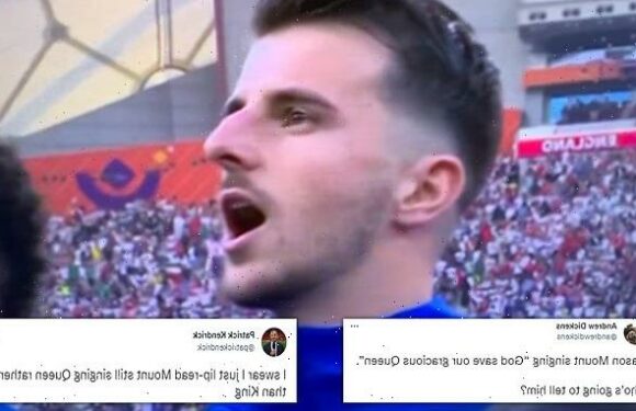 Mason Mount sang 'God Save Our QUEEN' during National Anthem