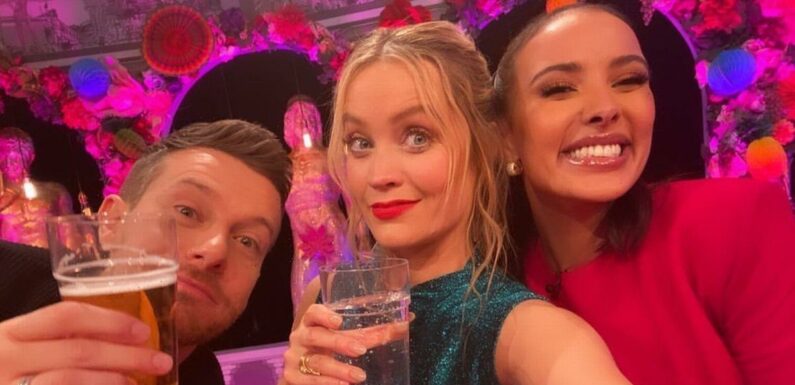 Maya Jama wows with Holly Willoughby and Fearne Cotton for Celeb Juice final ep