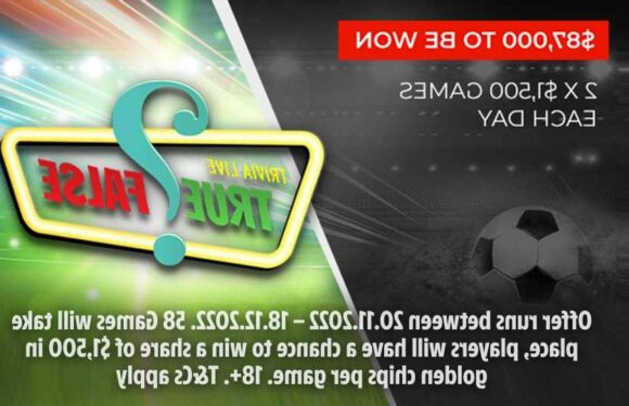 Play in live football trivia games for a chance to win a share of $87k in golden chips | The Sun