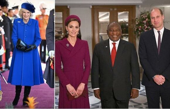 Prince and Princess of Wales greet South African president