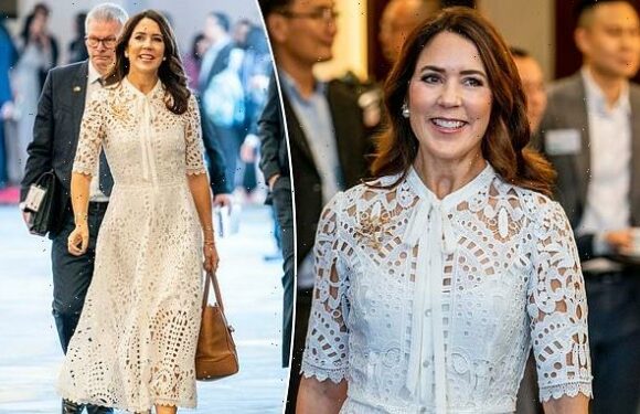 Princess Mary of Denmark dazzles in recycled white lace gown
