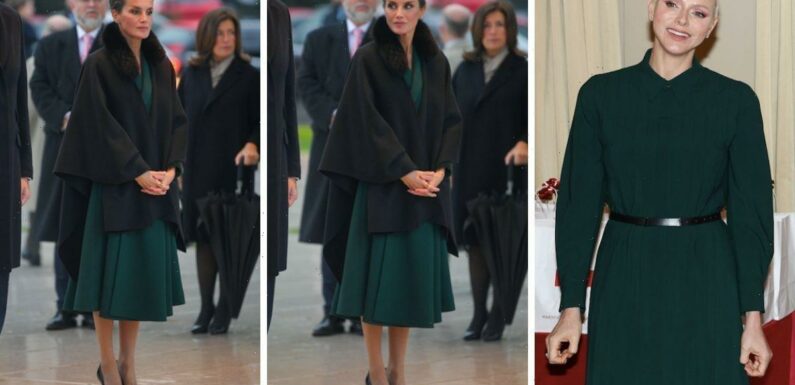 Queen Letizia and Princess Charlene wow in nearly identical dresses