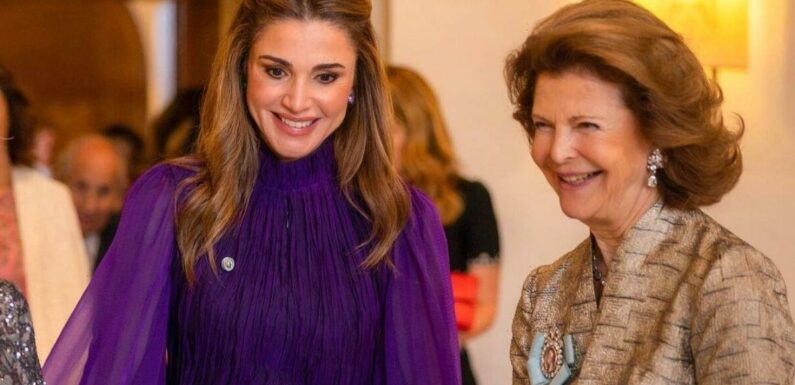 Queen Rania of Jordan dons £6,119 balloon-sleeve gown – ‘so stylish’