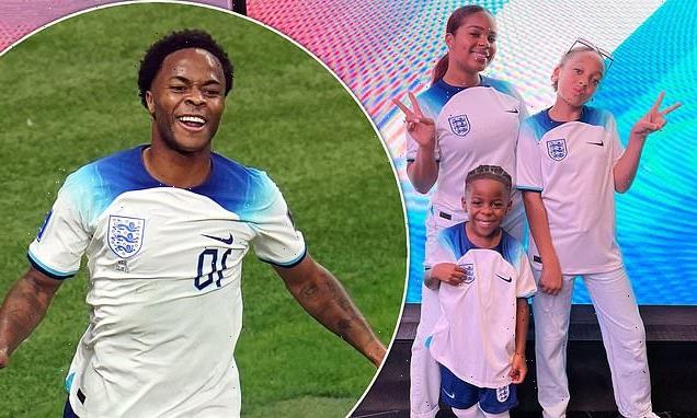 Raheem Sterling's fiancée celebrates after England's World Cup win