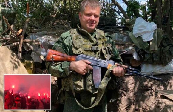 Russia's hardest football ultra is KILLED in Ukraine war as hooligan is given hero's send-off with dozens of red flares | The Sun