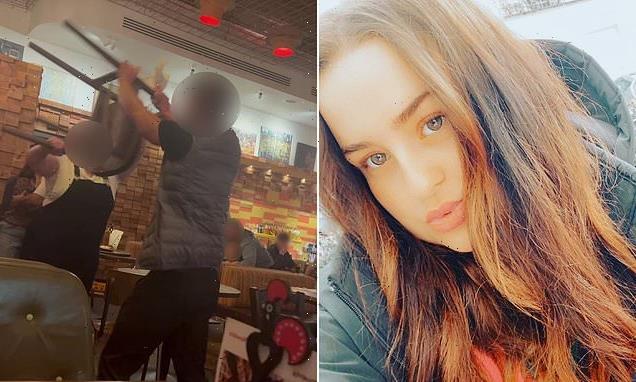 Shocking moment customers battle each other with CHAIRS at Nando's