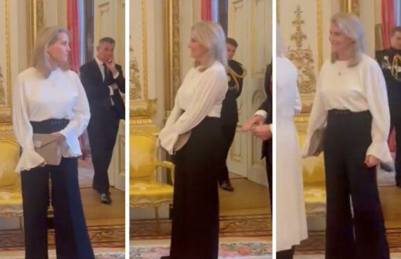 Sophie Wessex is chic in black and white as she steps out with Camilla