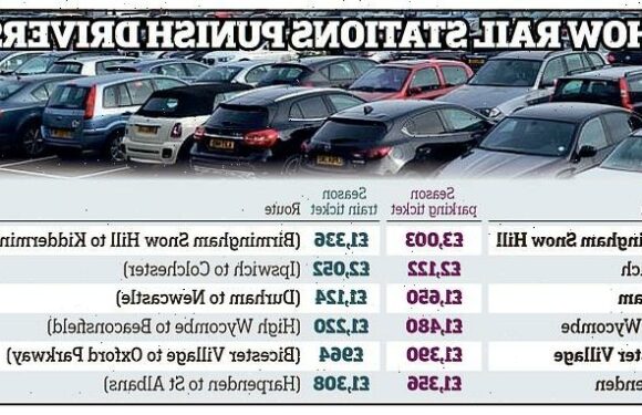 Train stations where commuters can spend more on parking than a train