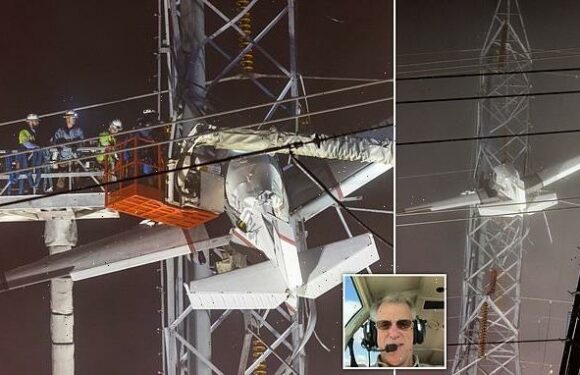 Two people rescued after plane crashes into power lines in Maryland