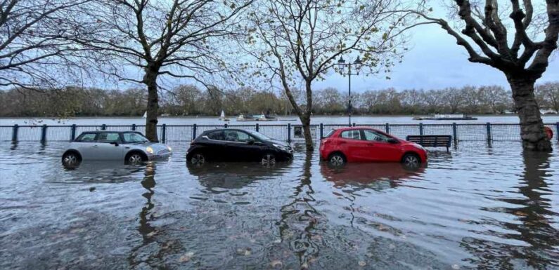 UK weather: Roads flooded as torrential rain blasts Britain and Met Office warns homes at risk of deluge | The Sun