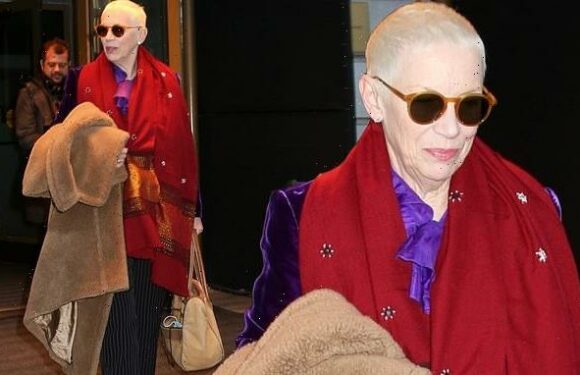 Annie Lennox makes her way to the Earthshot Prize Ceremony in Boston