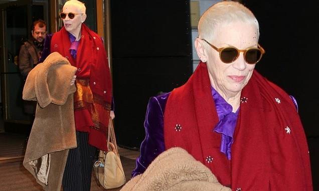 Annie Lennox makes her way to the Earthshot Prize Ceremony in Boston