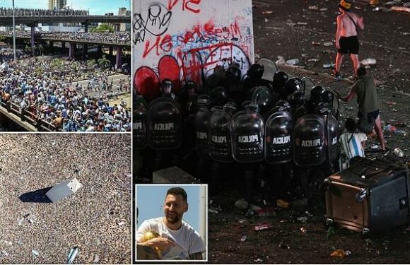 Argentina celebrations end in chaos as riot cops pelted with missiles