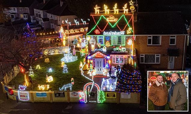 Brothers set up dazzling Christmas lights display for charity