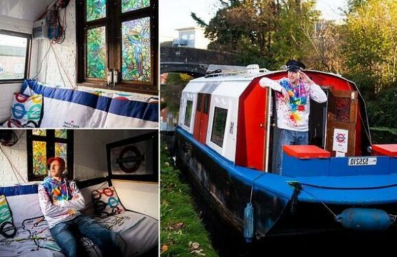 Canal boat is refurbished and turned into a London Underground Tube