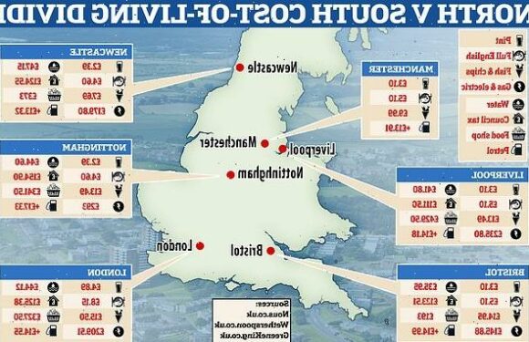 EXCLUSIVE: The north v south cost of living divide