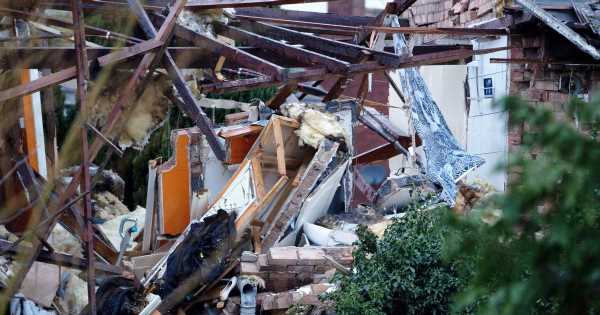 Evesham gas explosion horror as pictures show entire blown up house torn apart
