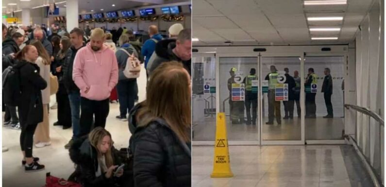 Glasgow Airport security LOCKED DOWN by cops as passengers face huge queues & flight delays | The Sun