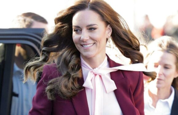 Kate, Princess of Wales, turns heads in pink pussy-bow blouse