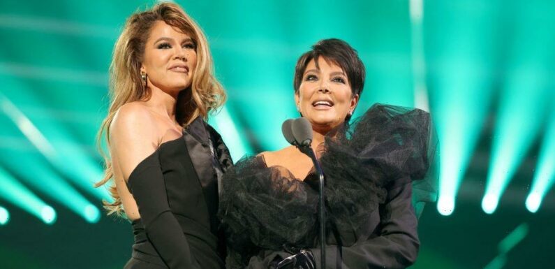 Khloé Kardashian and Mom Kris Jenner Twin in Suits to Accept Reality TV Awards