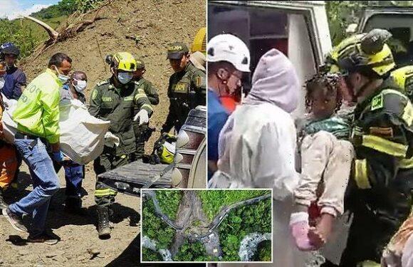 Landslide buries bus in Colombia, killing at least 34