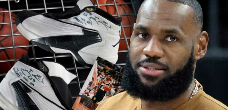 LeBron James' Signed Jordans From 1st H.S. Title Game Hitting Auction