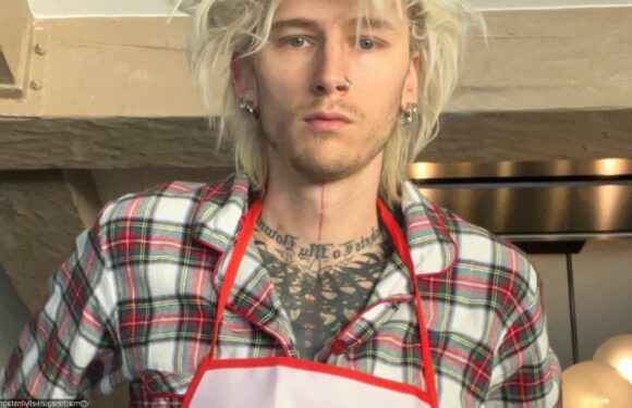Machine Gun Kelly Gets Bitter Responses Over Clip of Him Wearing Cleavage-Baring Christmas Apron