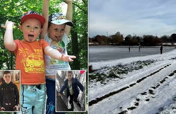 Madness! 17 including father with young toddler caught on frozen lake