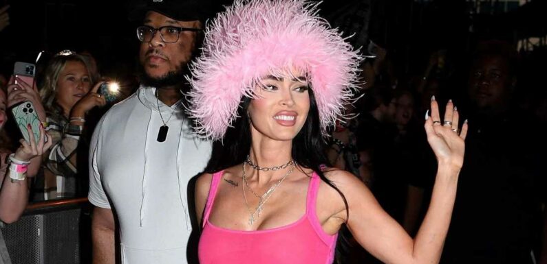 Megan Fox Paired Her Gigantic Frilly Bucket Hat with a Bralette That Flaunted Her Underboob