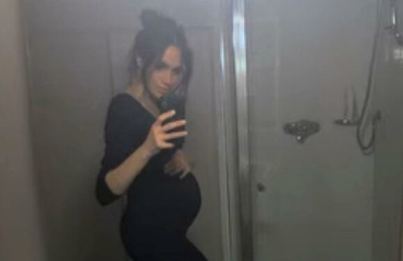 Meghan Markles unseen pregnancy snaps: Duchess shows off baby bump ahead of Lilibets birth