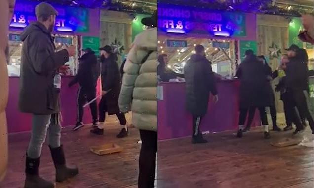 Moment brawl breaks out in front of children at Winter Wonderland