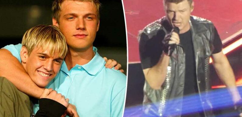 Nick Carter says it was emotional to get on stage after brother Aarons death